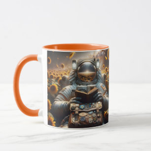 Caneca Flores de Livros de Astronautas Fantasy