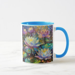 Caneca Flores de Lótus Delicadas Florescendo na Neve