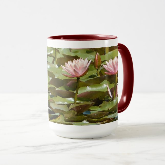 CANECA FLÔRES DE LÓTUS ROSA (Frente Esquerda)