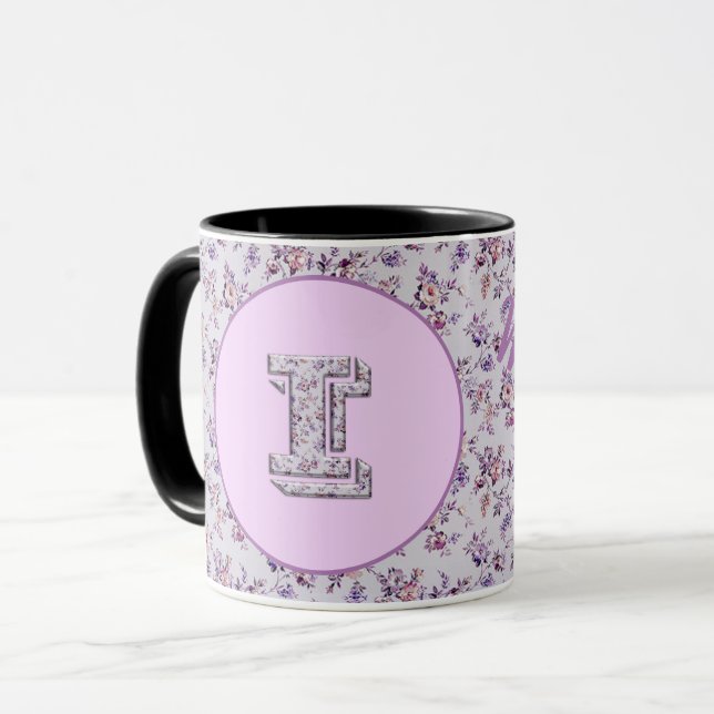 Caneca Flores de luxo Monograma I (Frente Esquerda)