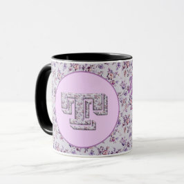 Caneca Flores de luxo Monograma T