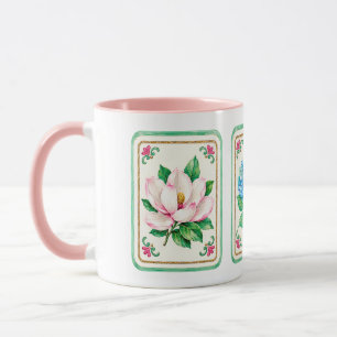 Caneca Flores de Mahjong