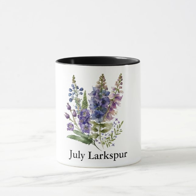 Caneca Flores de Mês de Nascimento Bonito/Larkspur (Centro)