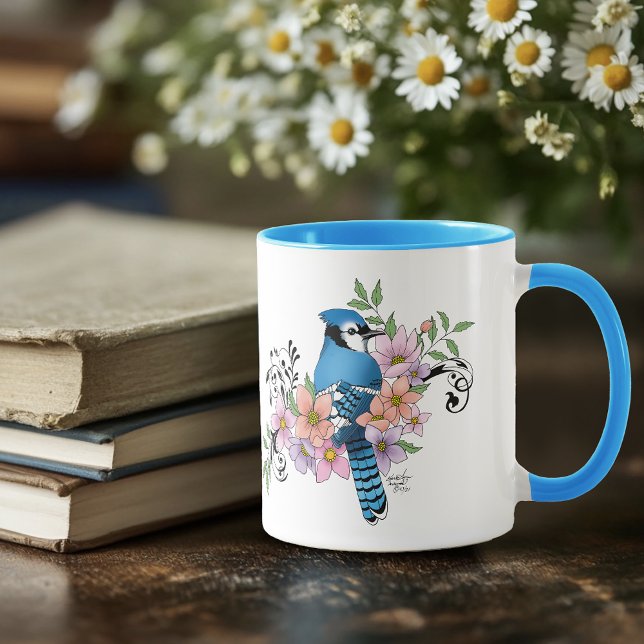 Caneca Flores de Mola Azul (Criador carregado)