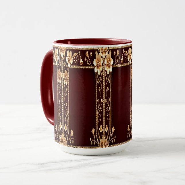 Caneca Flores de Ouro Borgonha (Frente Esquerda)
