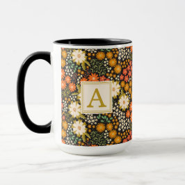 Caneca Flores De Outono Querem Cores Monogramas