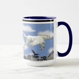 Caneca Flores de Pegasus e Eagles Fantasy Art Mug