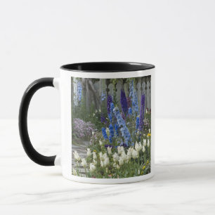 Caneca Flores de primavera ao longo de um caminho de jard