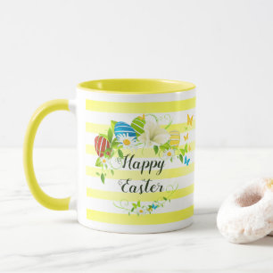 Caneca Flores de primavera de Ovos e Borboletas