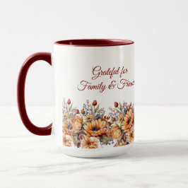 Caneca Flores de Quedas de Aquarela-
