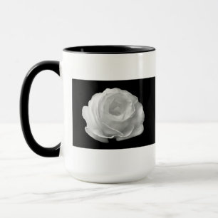 Caneca Flores de Rosa Branca Jardim Paz Amor Arte