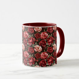 Caneca Flores de Rosa Rosa Vermelha