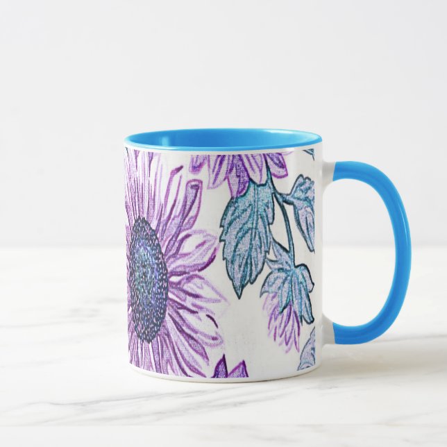 Caneca Flores de Tecidos roxas (Direita)
