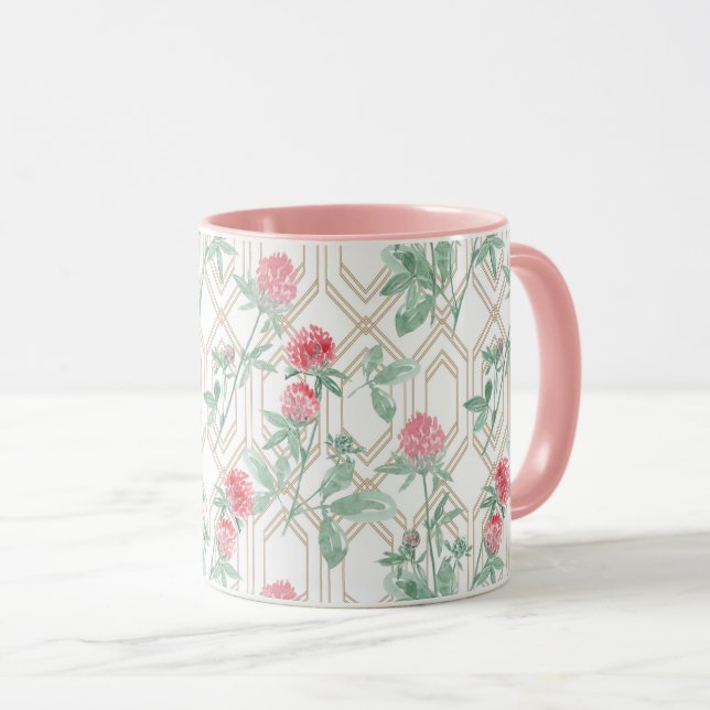 Caneca Flores de trevo aquáticas (Frente Esquerda)