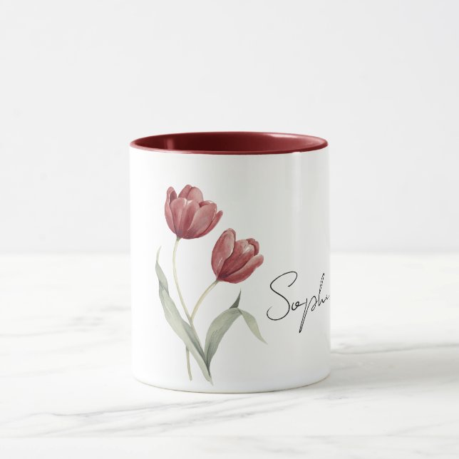Caneca Flores de Tulipa Vermelha (Centro)