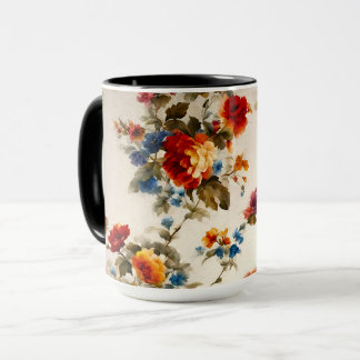Caneca Flores de Verão Coloridas, Е pintadas e deliciosas