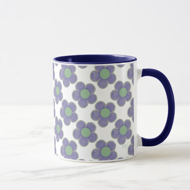 Caneca Flores de Verão Roxas (Direita)