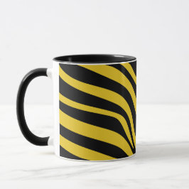 Caneca Flores de Zebra Negros em Amarelo e Negro
