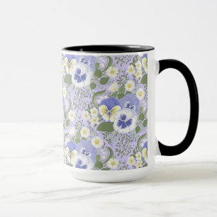 Caneca Flores do jardim de primavera sobre lavanda