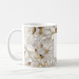 Caneca Flores Douradas Brancas de Lotus