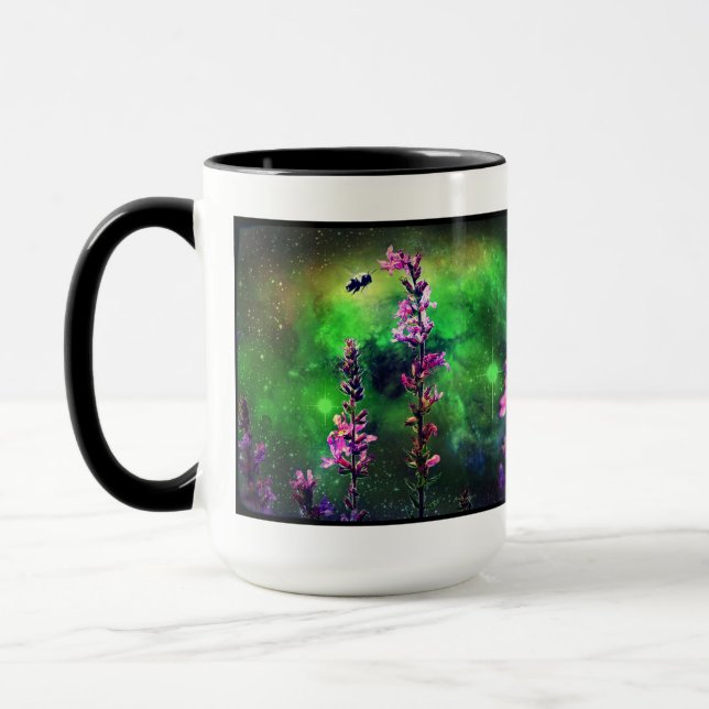 Caneca Flores e abelhas Rosa Contra o Mundo (Esquerda)