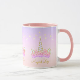 Caneca Flores e Estrelas do Unicórnio