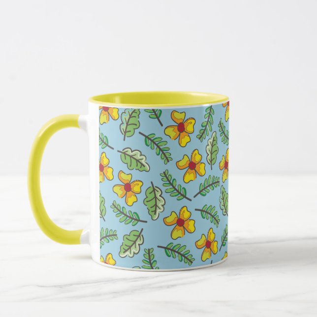 Caneca Flores e Folhas Amarelas do Campo (Esquerda)