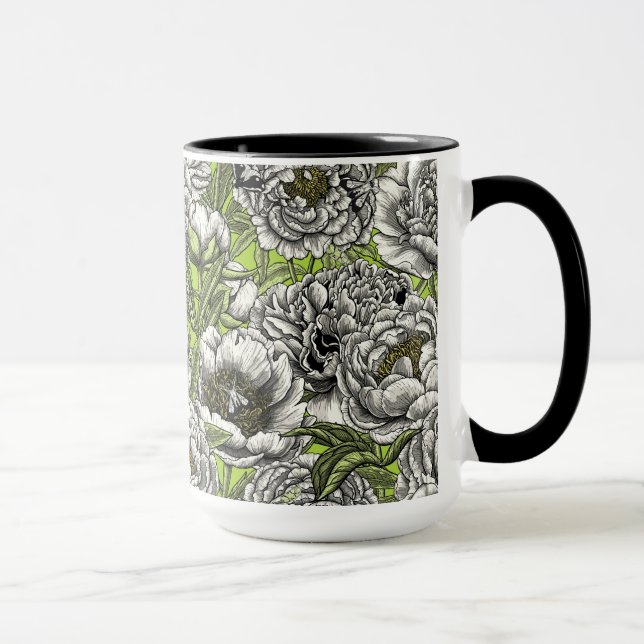 Caneca Flores e mariposas brancas (Direita)