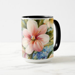 Caneca Flores Elegantes De Mola. Pintura