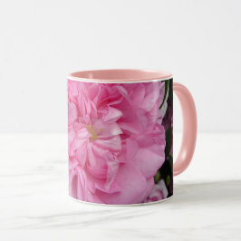 Caneca Flores florais de Rosa cor-de-rosa