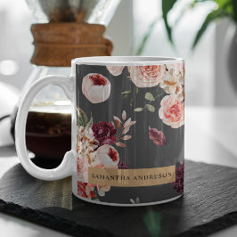 Caneca Flores Modernas de Pastel e Presente Personalizado