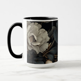 Caneca Flores Pretas e Brancas