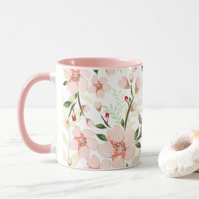 Caneca Flores rosa (Com Donut)