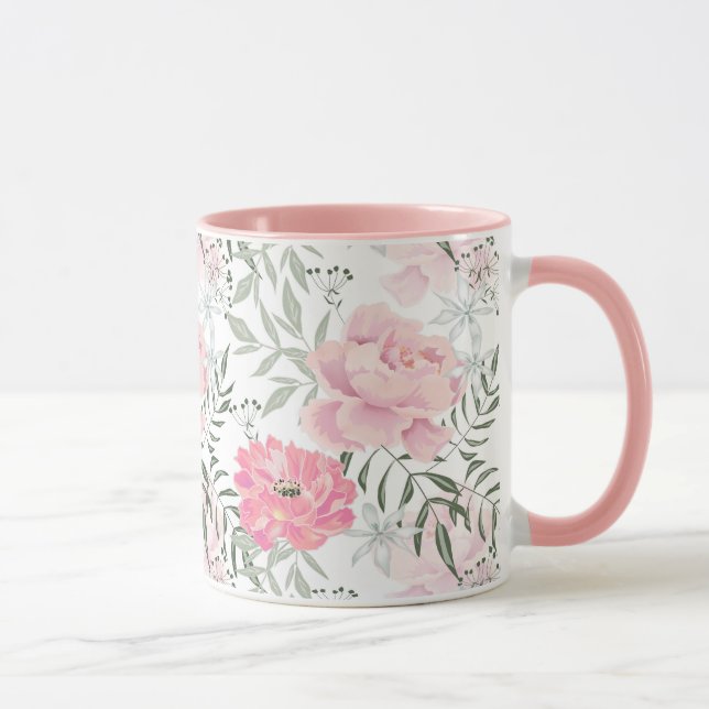 Caneca Flores rosa cor-de-rosa (Direita)