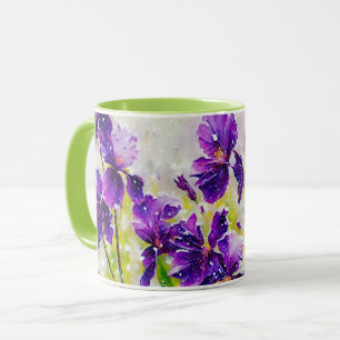 Caneca Flores roxas e Mata de Arte em Neve