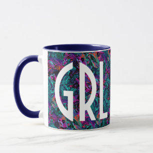 Caneca Flores roxas - GRL PWR - Energia das raparigas