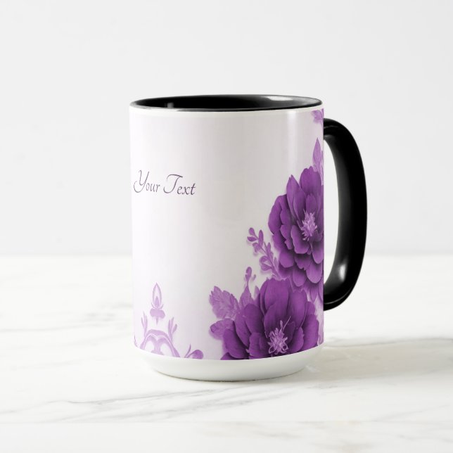 Caneca Flores Roxas Prosperam (Frente Esquerda)