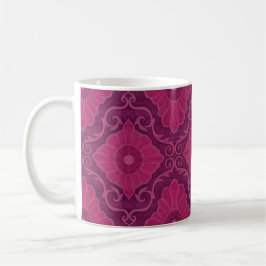 Caneca "Flores Ruby"padrão floral boêmico arabesco