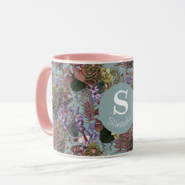 Caneca Flores Selvagens Tropicais de Verão Personalizadas