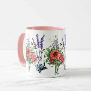Caneca Flores Selvagens Vintage Jardim Botânico Natureza