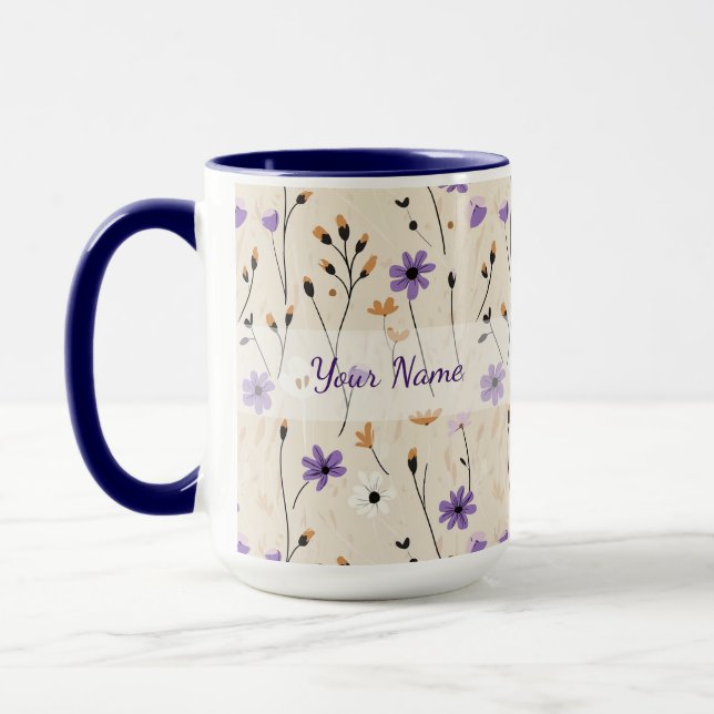 Caneca Flores Silvestres Boho Personalizadas (Esquerda)