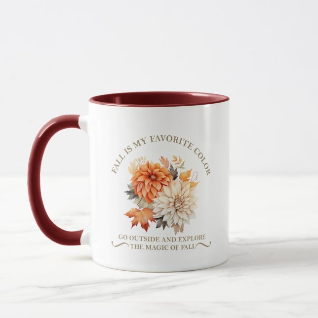 Caneca Flores silvestres de aquarela folhas outono aspas (Esquerda)