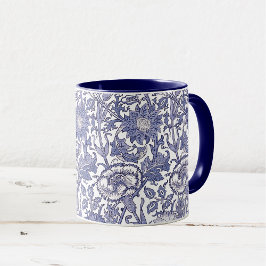 Caneca Flores silvestres e borboletas Padrão de Aquarela