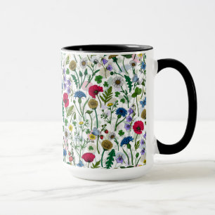 Caneca Flores silvestres em branco