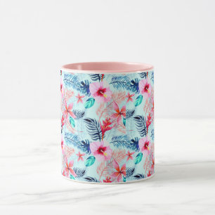 Caneca Flores Tropicais Rosa