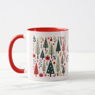 Caneca Floresta de Árvores de Natal Caprichosas