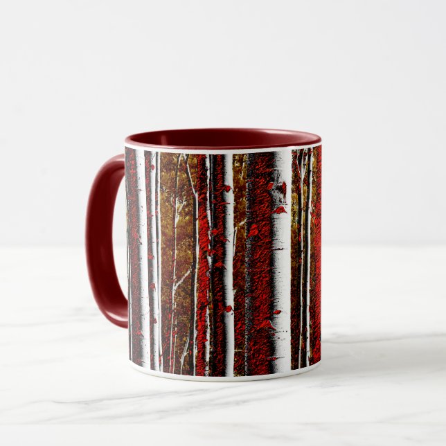 Caneca Floresta de Aves Escuras (Frente Esquerda)