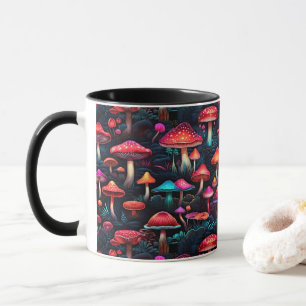 Caneca Floresta de Cogumelos Encantada Neon