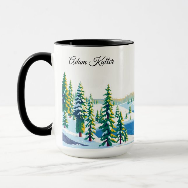 Caneca Floresta de Inverno do Parque Nacional de Yellowst (Esquerda)