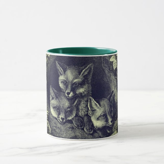 Caneca Floresta de raposas de bebês (Centro)